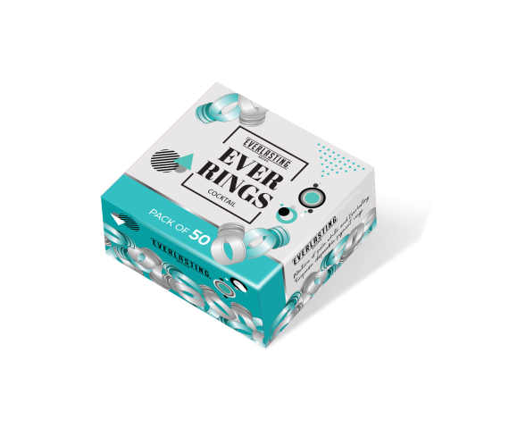 Pigment rings pack of 50 (white and turquoise)